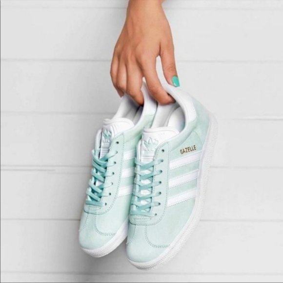 adidas Shoes - Adidas Gazelle Women’s light Green Suede Sneakers